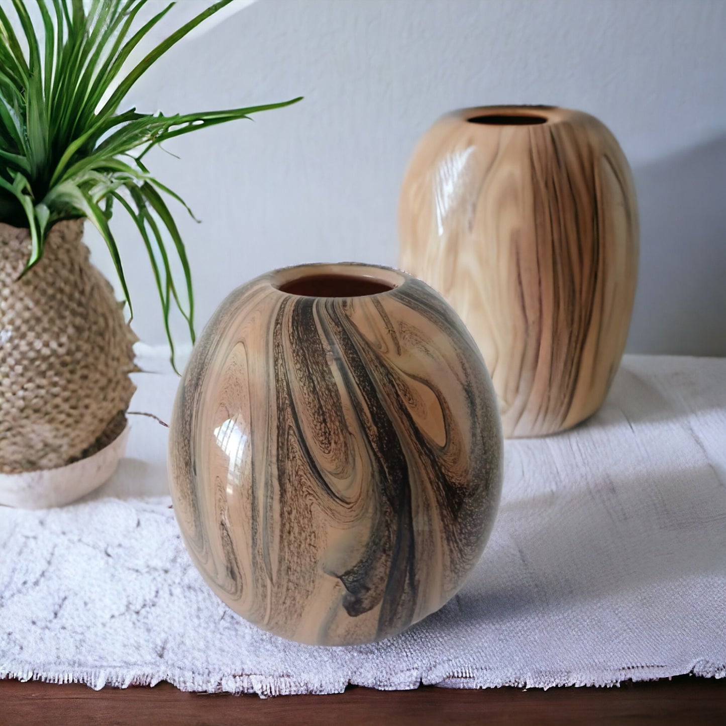 Hazel Marbled Glass Vase