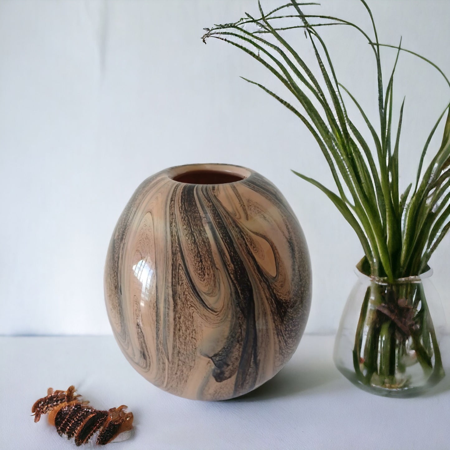 Hazel Marbled Glass Vase