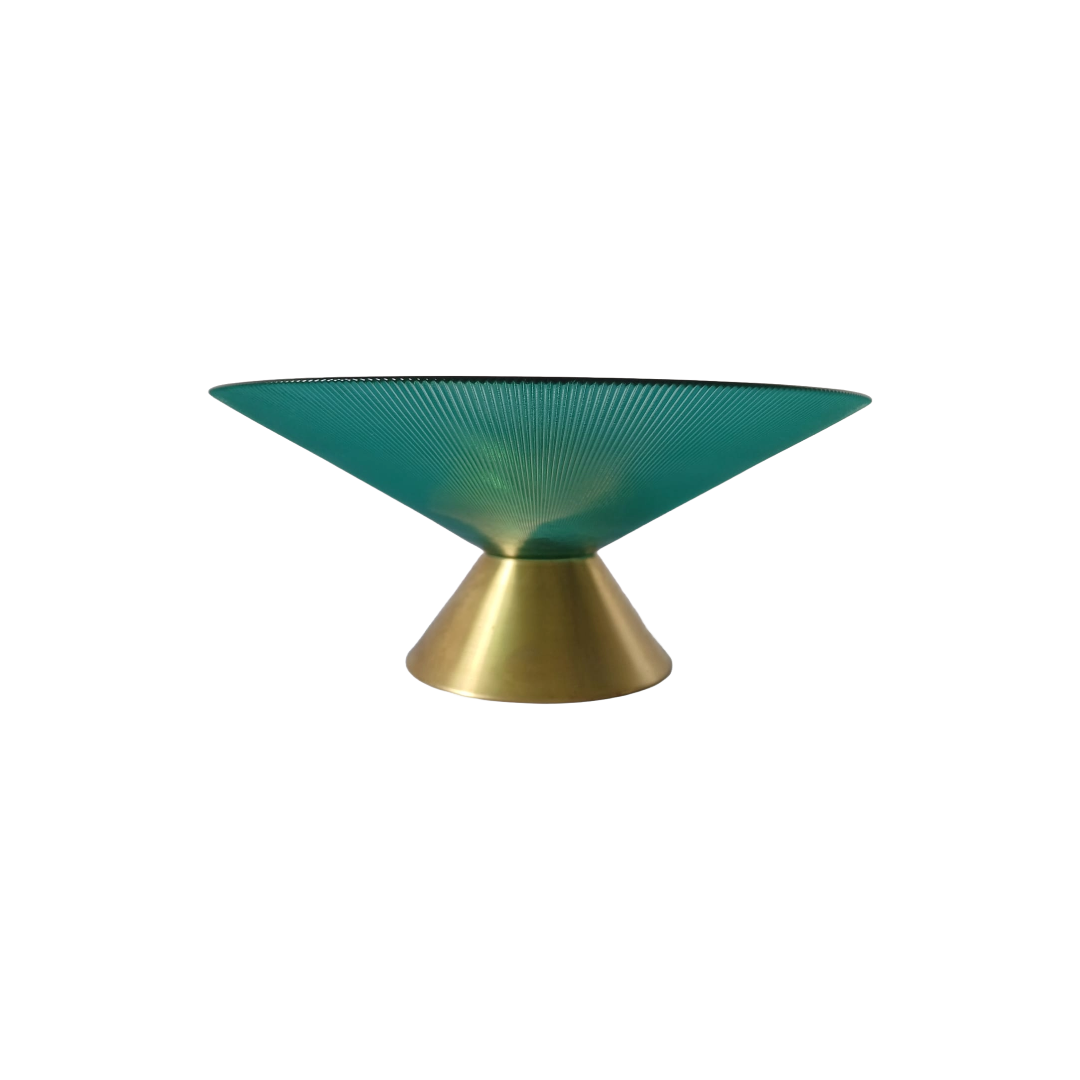 Teal Glass Centerpiece Bowl