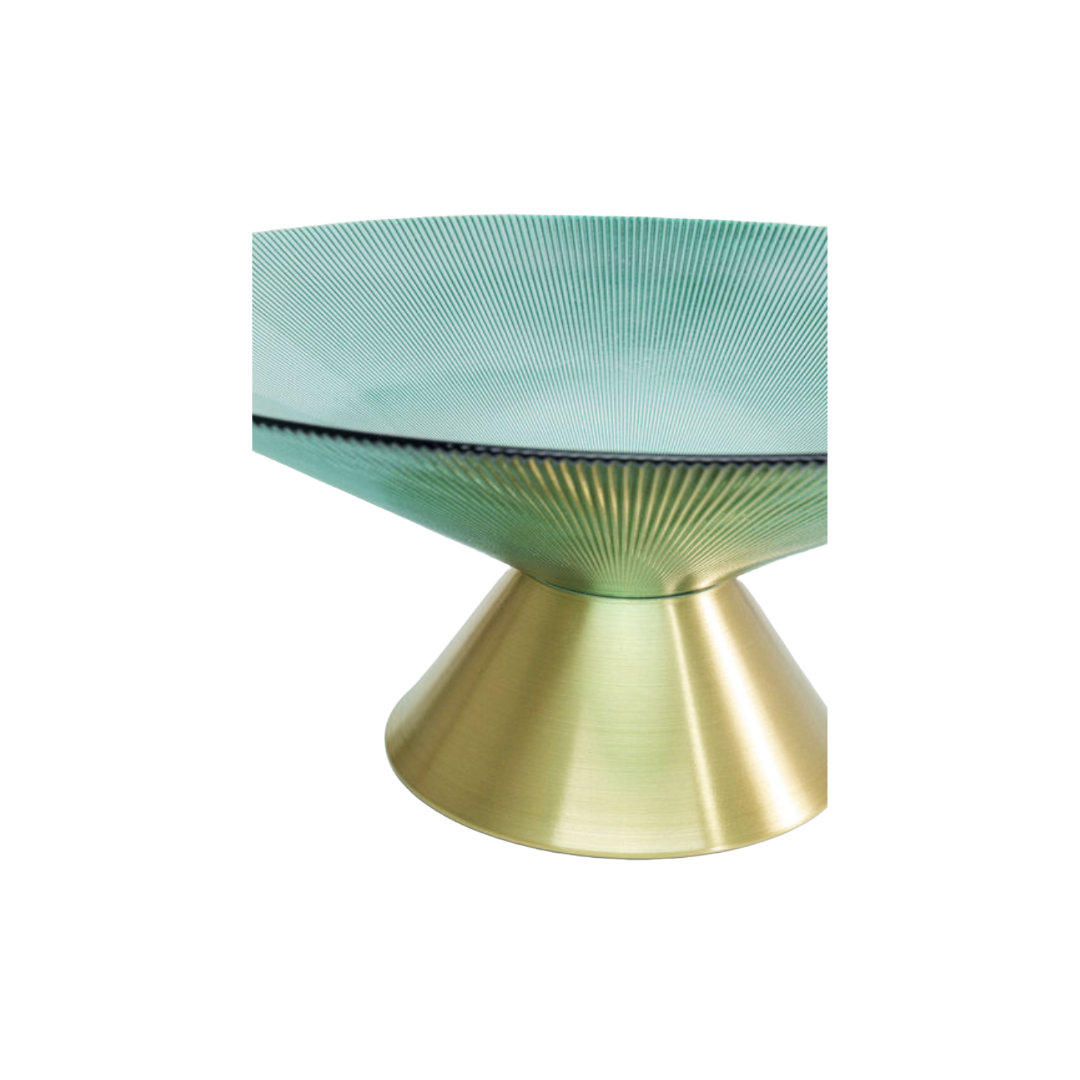 Teal Glass Centerpiece Bowl