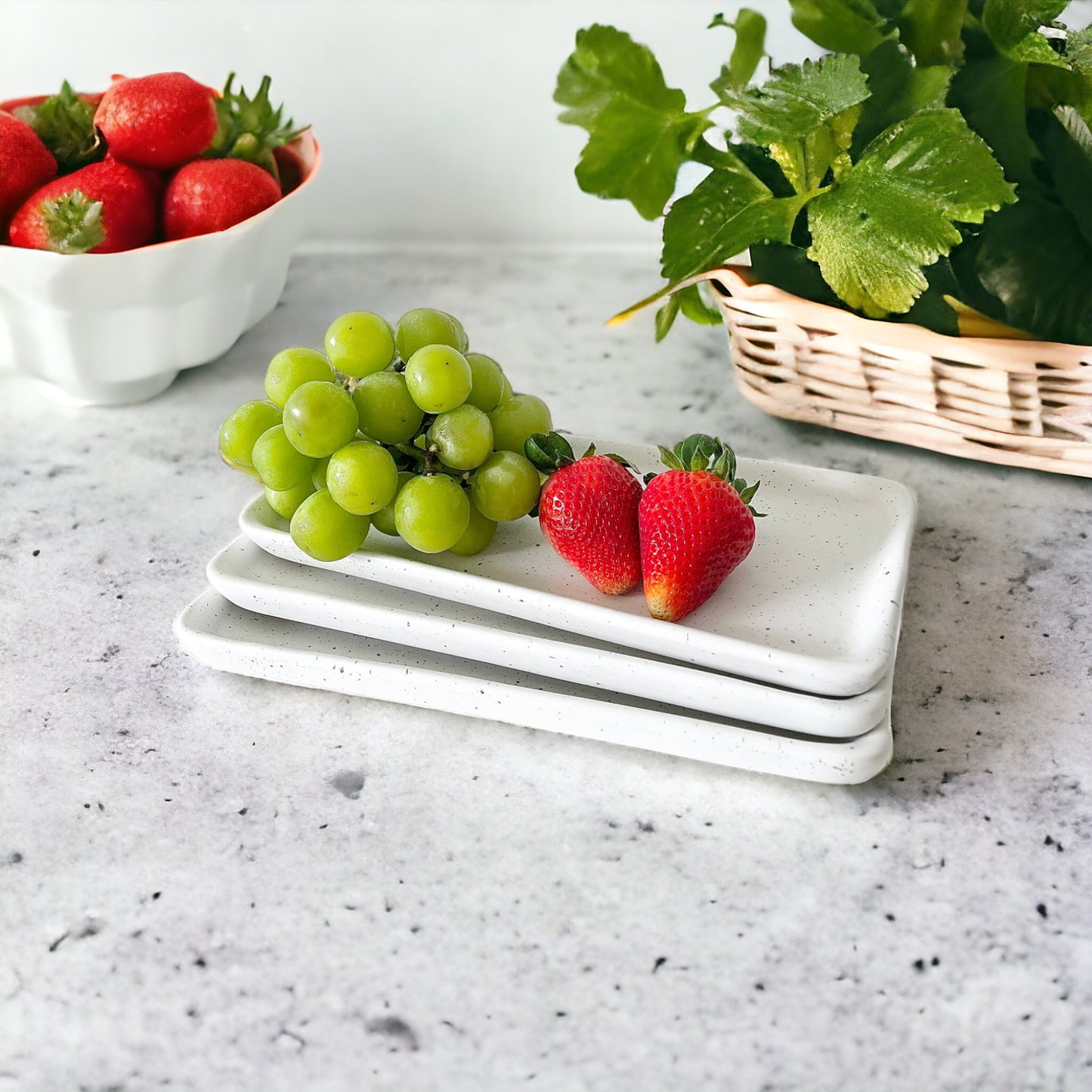 Matte White Rectangular Tray