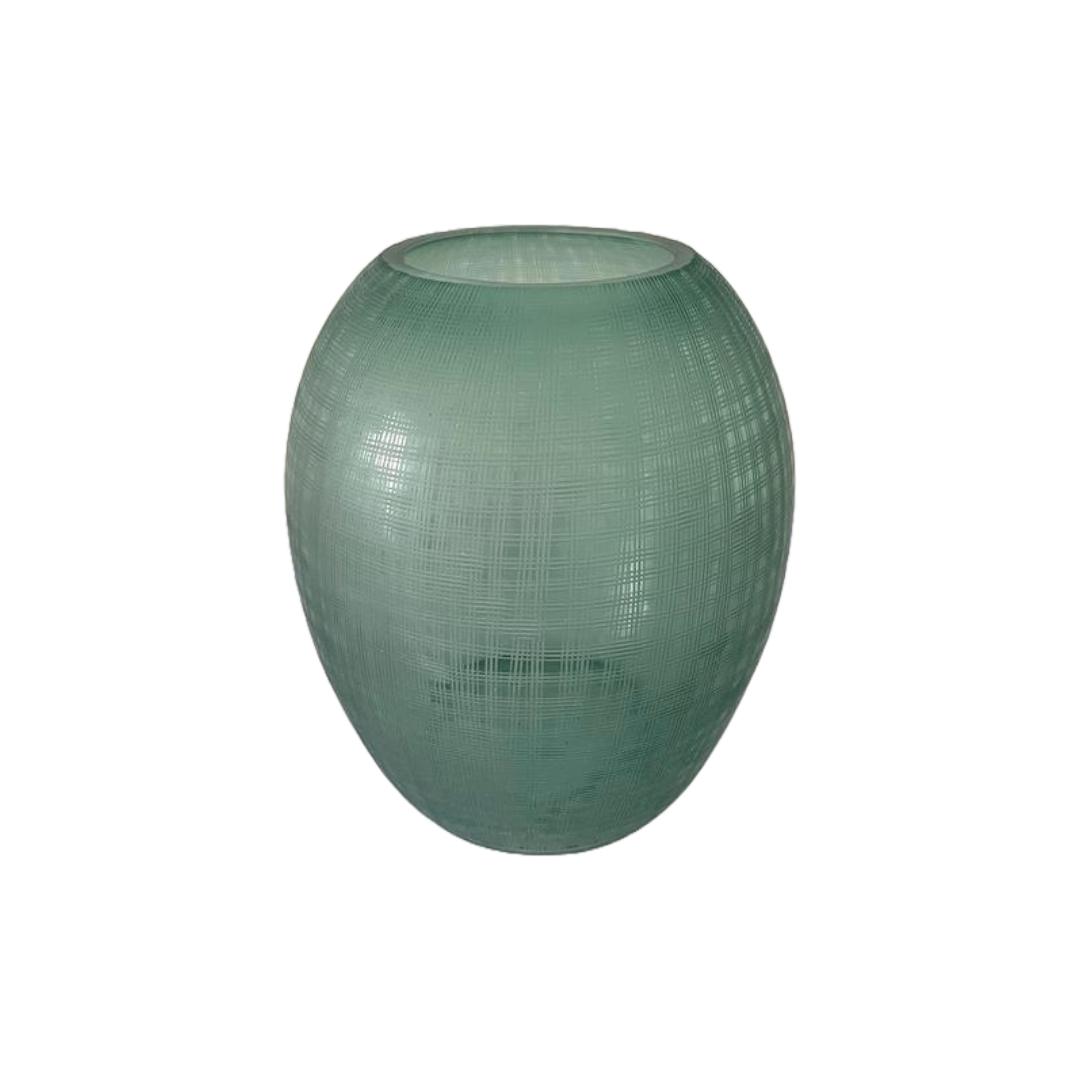 Teal Lined Glass Vase