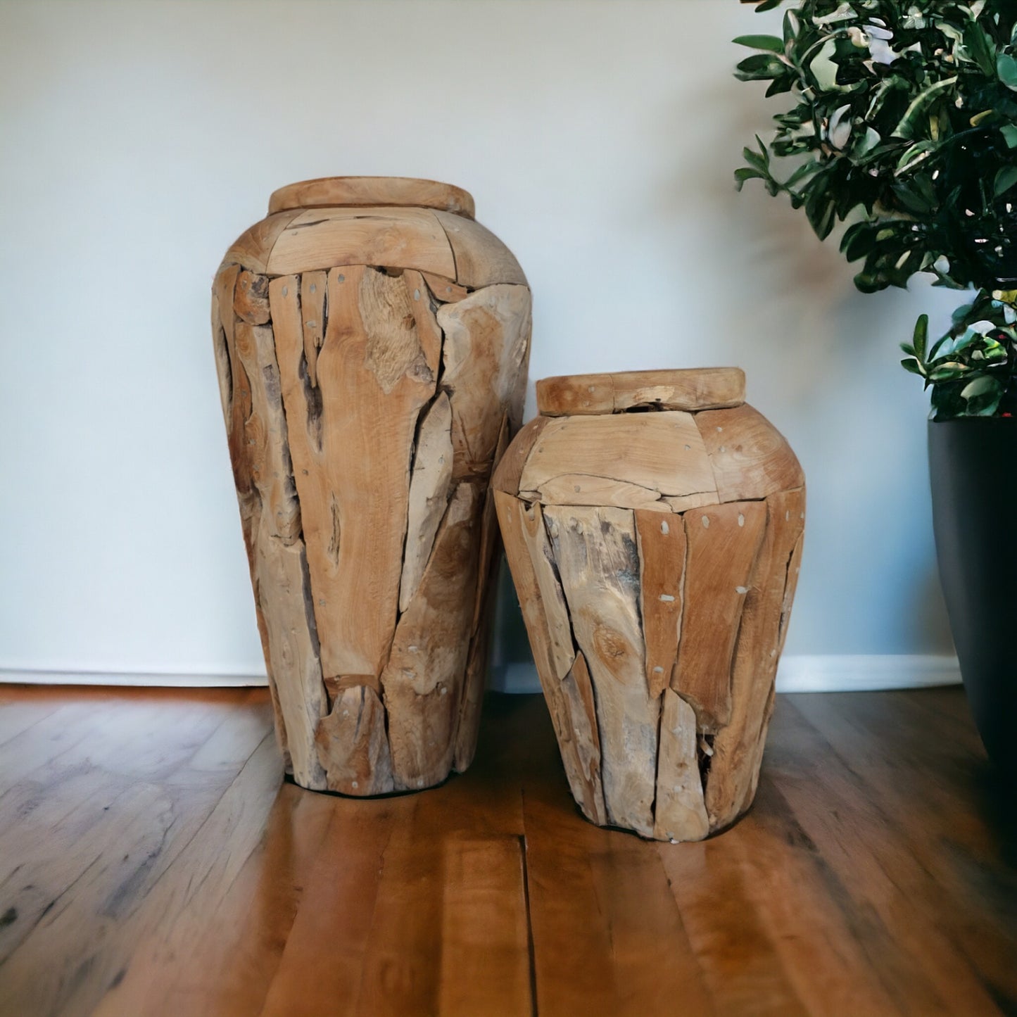 Wooden Teak Vase S